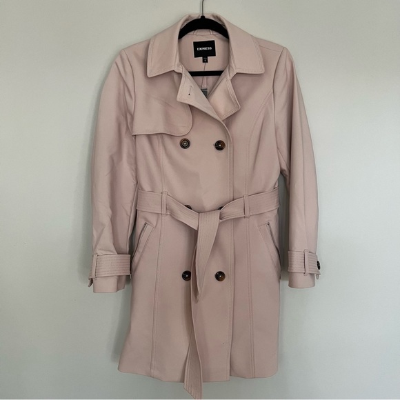 Express pale pink trench coat NWT - Picture 2 of 8